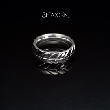Chevron band ring v2