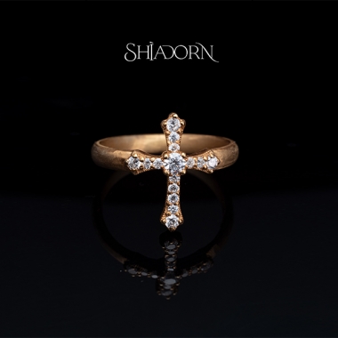 Crystal embellished cross ring v2
