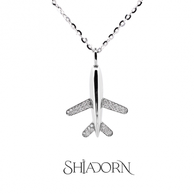 Diamond airplane pendant