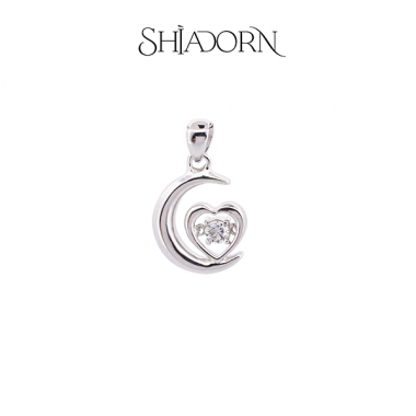 Moon n Heart diamond pendant