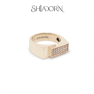 Pinky Overlap 14k ring